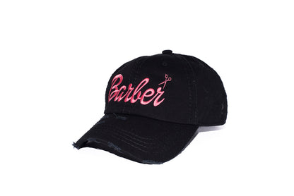 Barbie Barber Distressed Dad Hat – Adjustable Embroidered Logo (Customizable)
