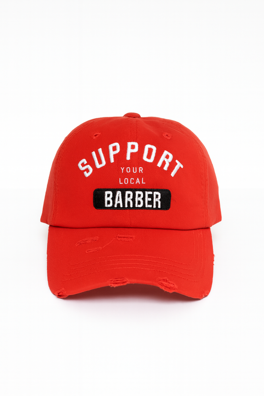 Support barber hat Red