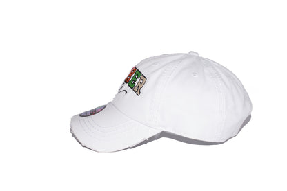 Barber Life Distressed Dad Hat – Adjustable White Embroidered Cap