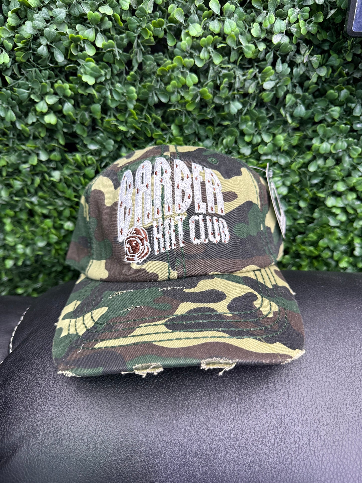 Camo barber hat club dad hat