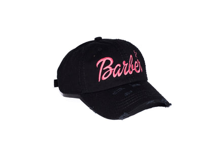 Barbie Barber Distressed Dad Hat – Adjustable Embroidered Logo (Customizable)
